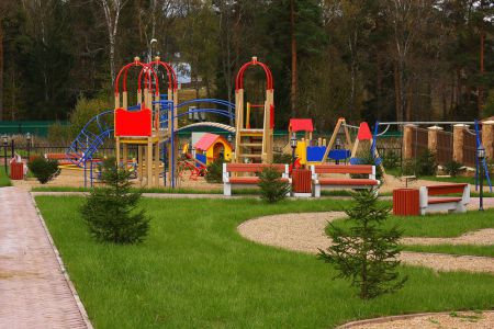Панорама 360 детской площадки в КП "Сосновый бор"